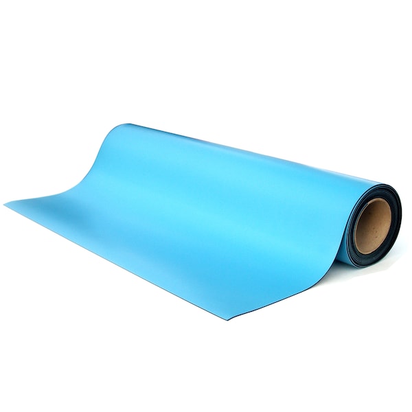 30" x 50' x .080", Light Blue, Rubber Table Mat, Roll